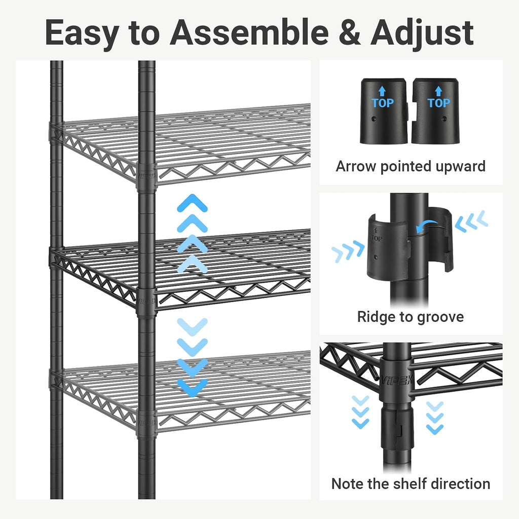 VIPEK S3 Heavy Duty Garment Rack Freestanding Clothes Rack Closet Storage Organizer Large Wardrobe with 8-Tier Shoe Rack, Hanging Rod, Adjustable Shelf, 68.9' L x 15.7' W x 76.4' H, Black