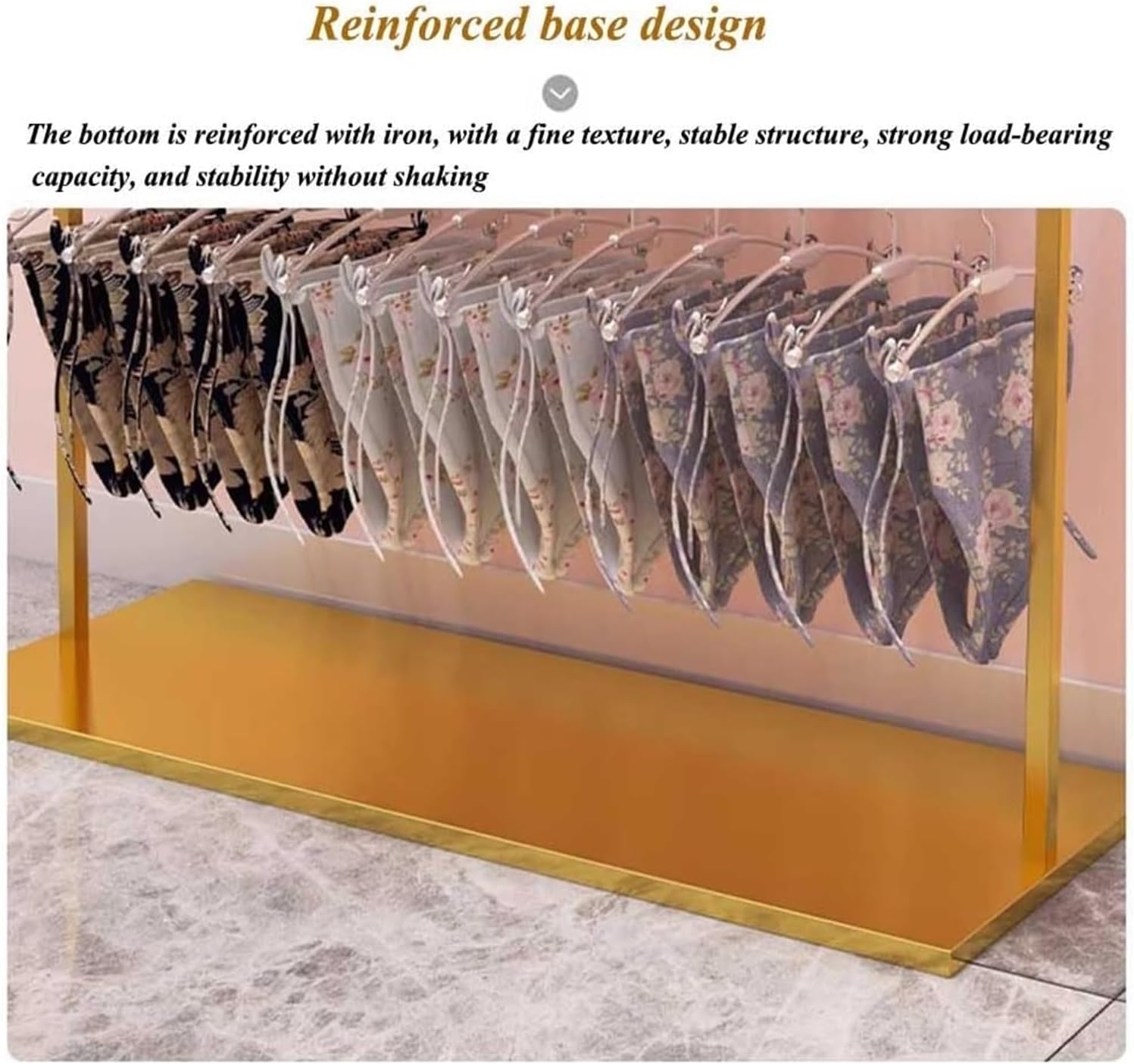 Clothes Rail Garment Rack Clothing Store Underwear Rack, Retail Store Panty Shorts Bra Display Stand With 3-Tier Shelves Floor-standing Garment Hanger Organizer For Boutique Mall Exhibition ( Color :