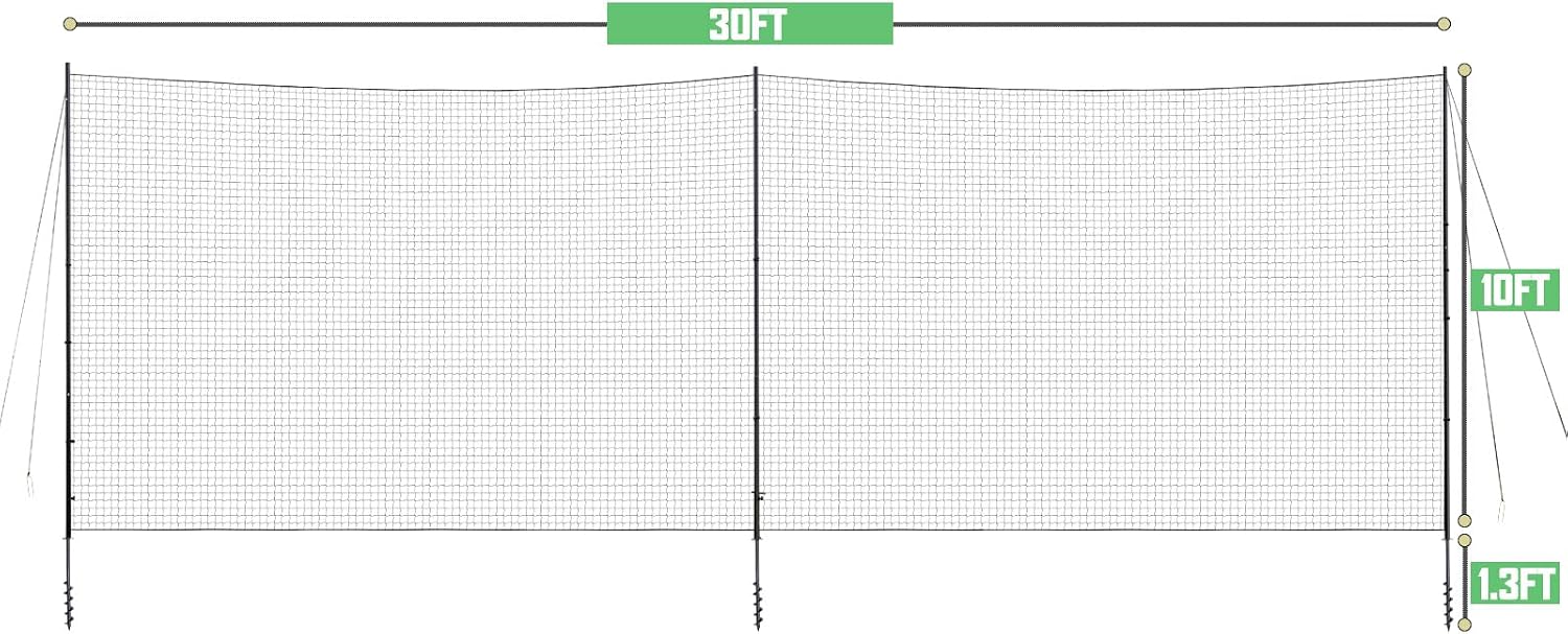 Ball Stop System - Soccer Backstop Net, Heavy Duty, High Impact, Practice Barrier