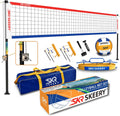 SKEERY Outdoor Heavy Duty Volleyball Net Set, Anti-Sag Design, Adjustable Aluminum Poles, Portable Volleyball Net for Backyard,Grass and Beach