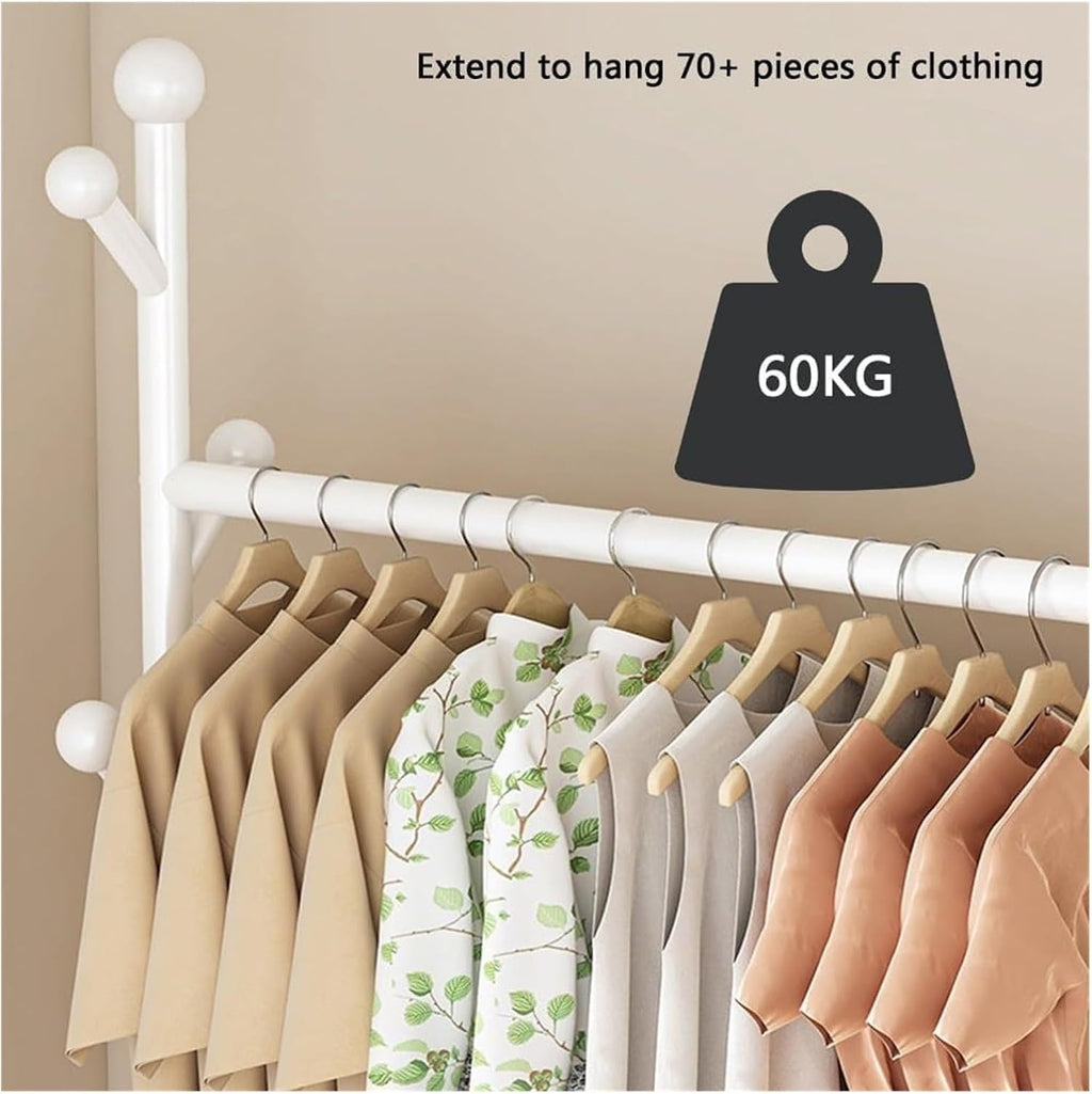 Clothes Rack, Metal Garment Rack, Multifunctional Garment Rack With Storage Shelves, Freestanding Closet With Hanging Rods(C,100 * 38 * 162cm)
