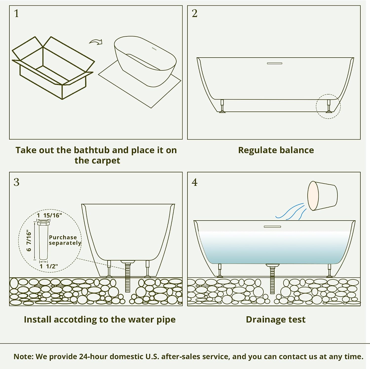 67' Freestanding Bathtub, Modern Oval Acrylic Soaking Tub with Overflow & Shower Function, Deep Standalone Tub with cUPC Certification, Double-Walled Insulation, (White 67Inch)