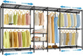 VIPEK X4 Expandable Heavy Duty Clothes Rack, Adjustable from 7'4' to 10'2' with Adjustable Shelves and Hanger Rods, Large Wardrobe Closet Reach-in & Walk-in Closet Metal Clothing Rack, 1530 LBS, Black