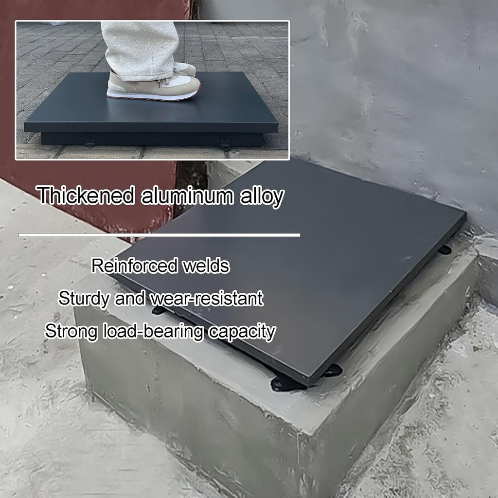 Aluminum Alloy Attic Access Door, Roof Access Hatch, Rainproof Rooftop Maintenance Hatch, with Gas Shock Strut, Easy Installation, for Attics, Patios, Basements(60cm/23.6in)