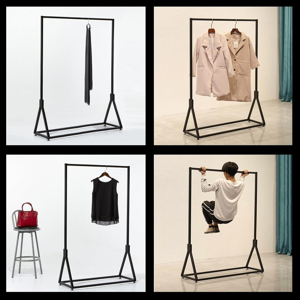 Freestanding Garment Rack Heavy Duty,Clothes for Hanging,for Showcasing Items In Thrift Shops, Boutiques and Retail Stores(100x40x130cm)