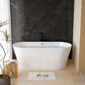 55 Inch Free Standing Bathtub,Made of Pure Acrylic Material with 8 Layers of Reinforced Coating,Cupc Certified,Spacious Ergonomic Design,Modern Luxury Bathtub,White