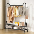 Heavy-Duty Clothes Rack,Portable Garment Rack With Storage Shelves And Coat/Hat Hooks,Hanging Racks For Clothes,Freestanding Rolling Clothing Organizer For Bedroom Living Room(Black,80cm(31.5in))