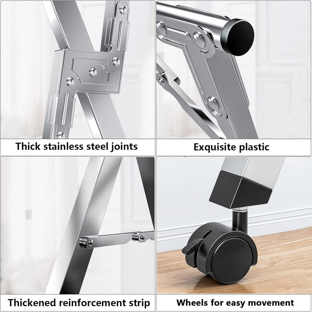 Heavy Duty Retractable Drying Rack - 2.4m Collapsible Stainless Steel Clothes Airer, Indoor/Outdoor Folding Garment Rack, Space-Saving Clothes Rail, Easy Installation