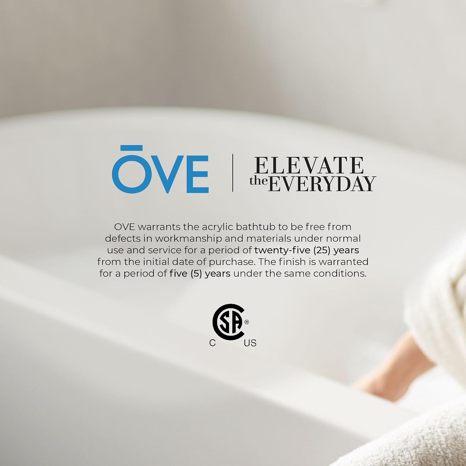 OVE Decors Ayago 59 in. Solid Surface Freestanding White Acrylic Soaking Bathtub, with Overflow and Matte Black Pop-up Drain