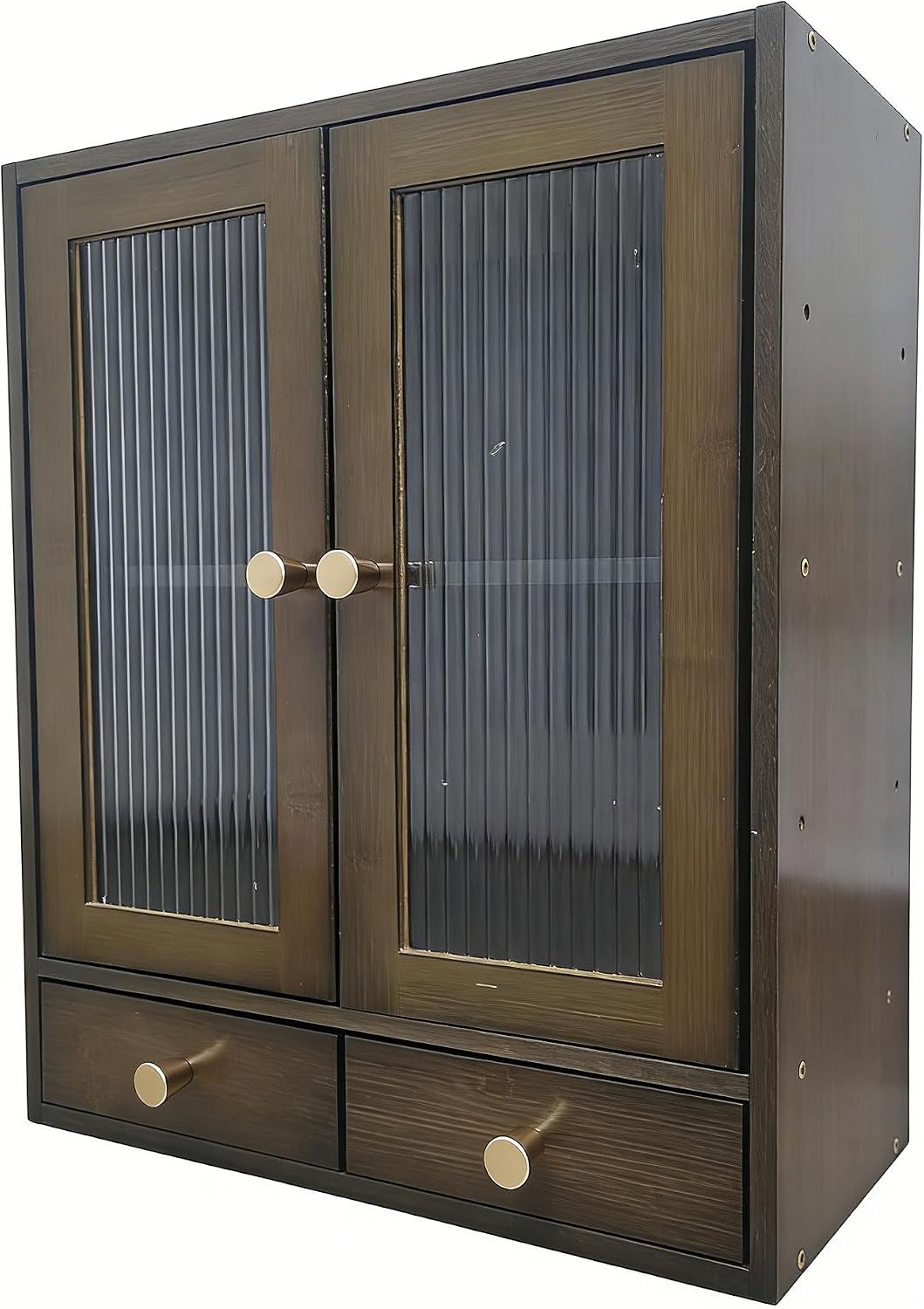 with Magnetic Door Countertop Cabinet，Storage Cabinet, Sideboard，Nanzhu Organizer for Kitchen Living Room Bedroom Bathroom Office with a drawer14.6x6.7x18.1(Brown