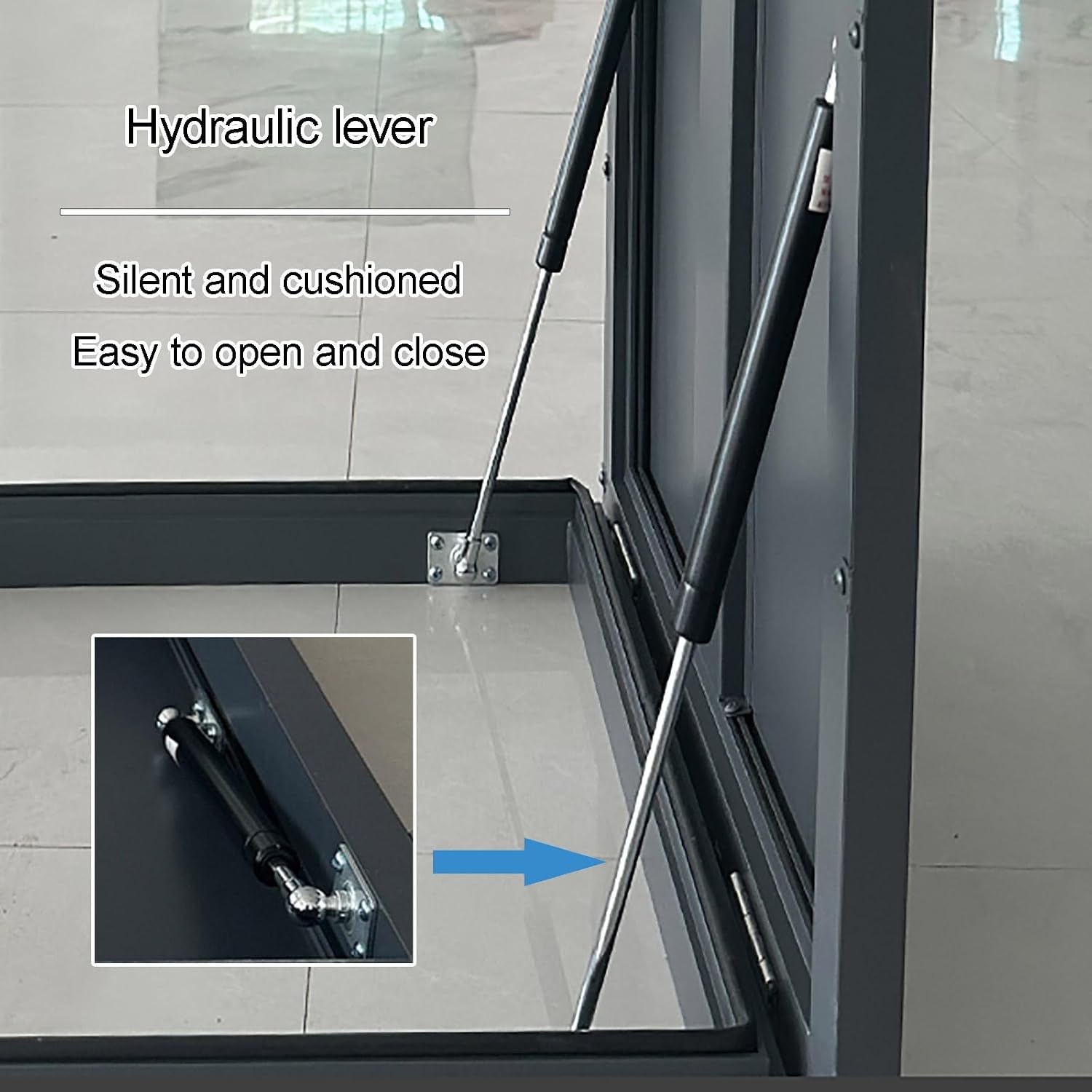 Aluminum Alloy Attic Access Door, Roof Access Hatch, Rainproof Rooftop Maintenance Hatch, with Gas Shock Strut, Easy Installation, for Attics, Patios, Basements(85cm/33.5in)