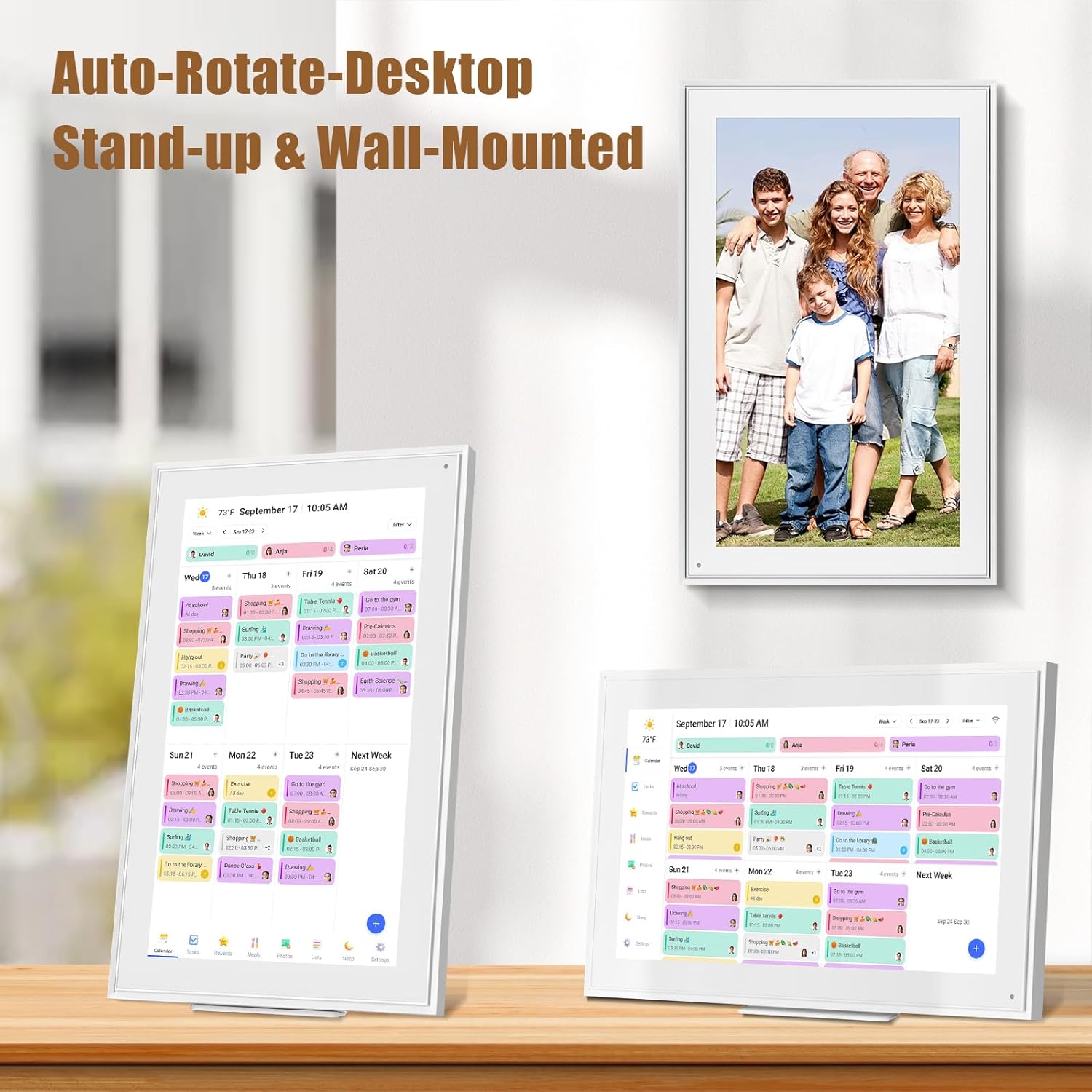 Digital Calendar:15.6-inchWall Planner Electronic Calendar & Chore Chart, Smart Touchscreen Interactive Display for Family Schedules– Wall and Desk Mountable, Great for Organizing Your 2026 Calendar