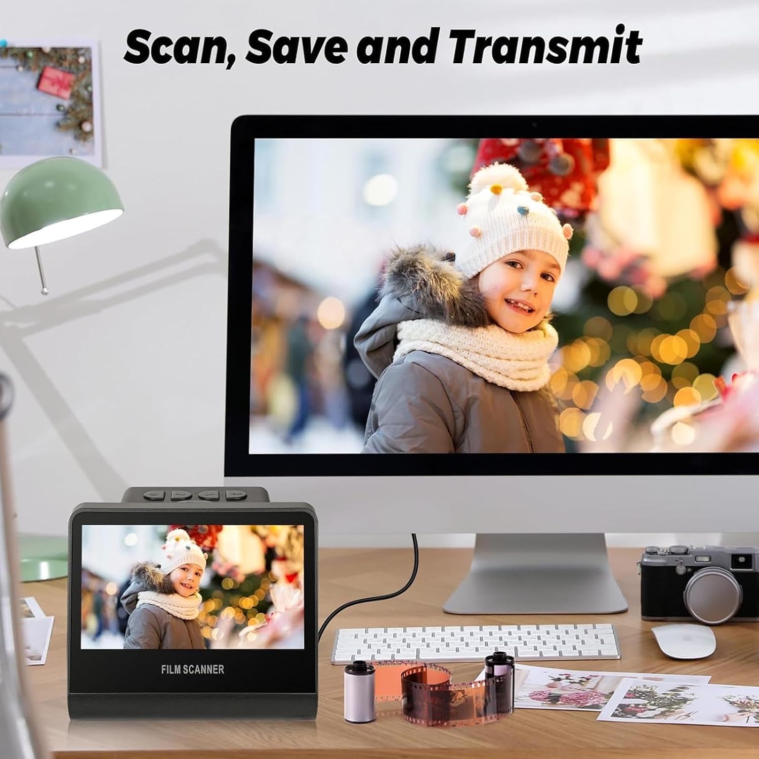 Yoidesu Film Scanner Digital 22MP with 5 Inch LCD Screen, Digital Film Scanner 16GB Memory, Slide Convert Negatives Monochrome to JPEG