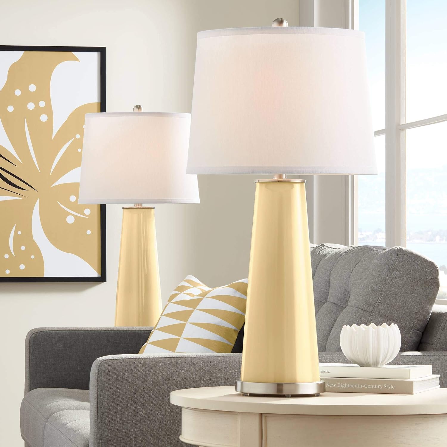 Color + Plus Leo 29 1/2' Humble Gold Glass Table Lamps Set of 2