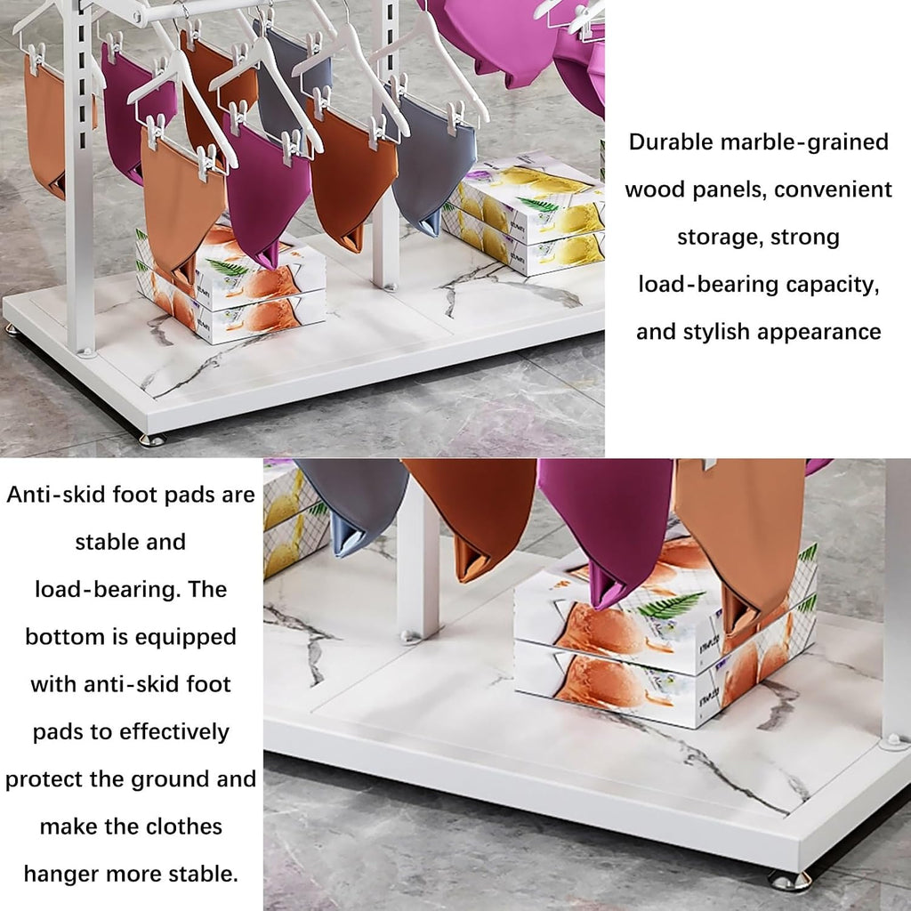 Boutique Underwear Retail Display Racks, Garment Rack, Floor-Standing Bra Slippers Socks Shorts Accessories Storage Shelf, Clothing Store Commercial(Black 130x40x130CM/51.19x15.75x51.19in)