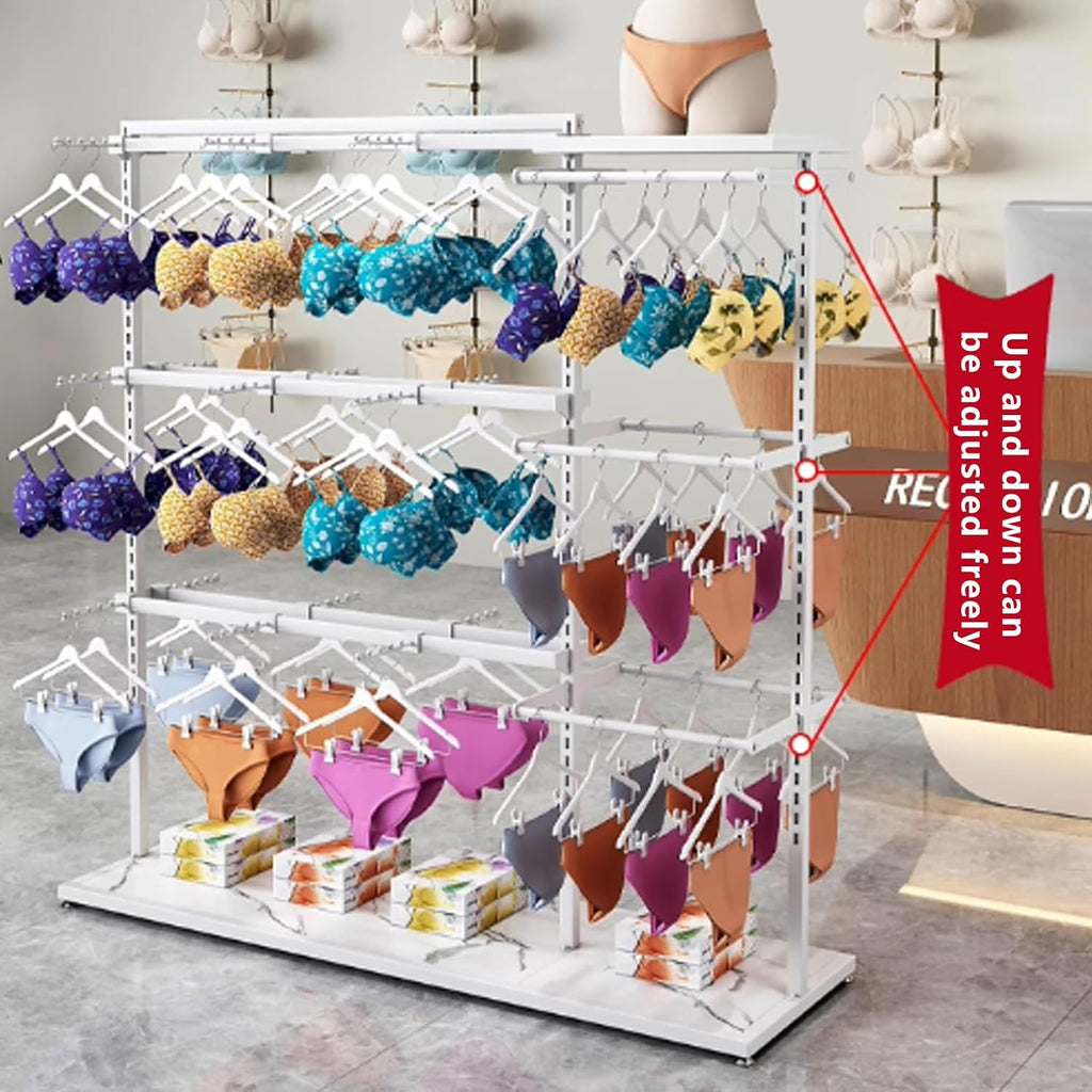 Floor Standing Organizer for Mall Retail Stores,Freestanding Underwear Panty Rack for Underwear Bra Shorts Jewelry Necklaces(Black)