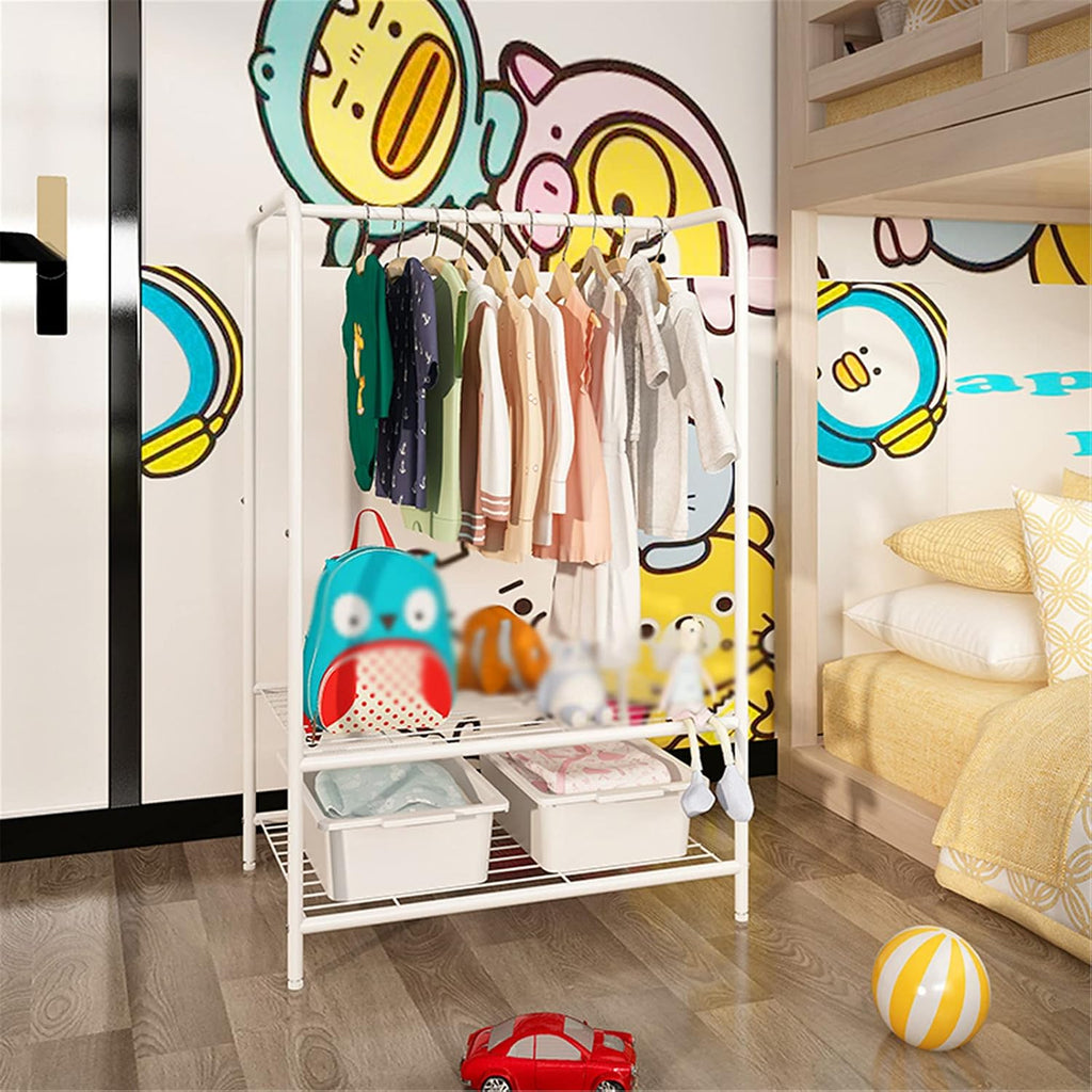 Mlaea Versatile Coat Hanger, Freestanding Garment Rack with Hooks, Drawers and Storage Shelf, Rolling Coat Rack with Wheels for Coats, Dresses, Snacks, Boxes, Shoes(Size:117 * 63CM,Color:A)