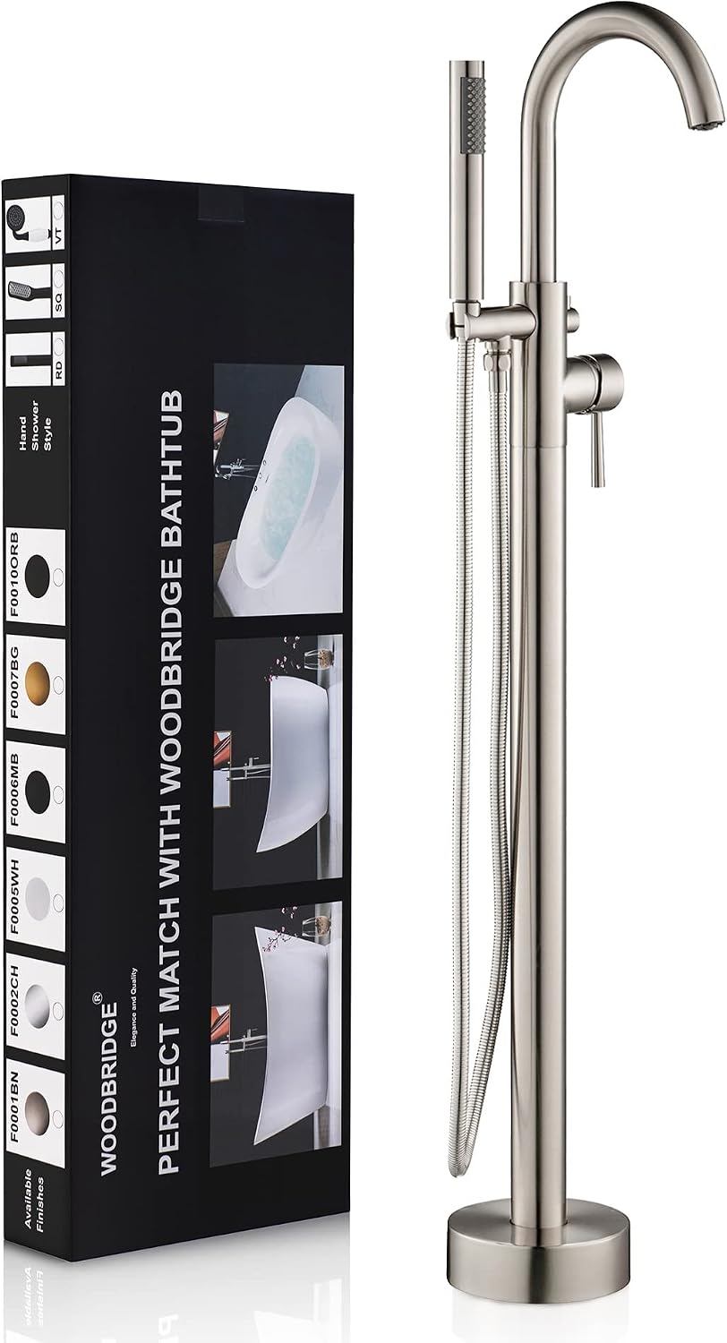 WOODBRIDGE F 0001 F0001BN Faucet, (L) 10 3/4' x (W) 6-1/4' x (H) 43-7/8, Brushed Nickel