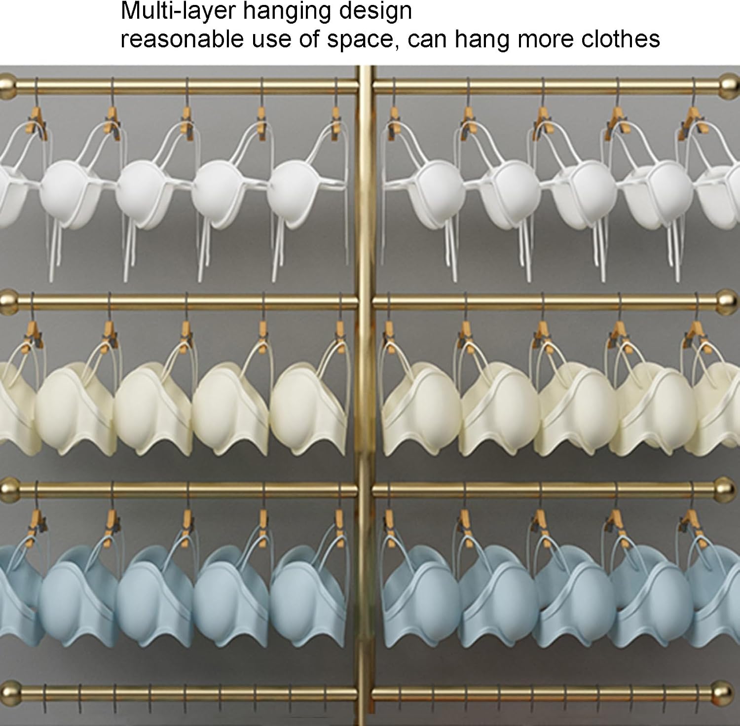 Clothes Rail Garment Rack Floor-Standing Underwear Display Stands， Underwear Shorts Nakajima Shelf, Clothes Retail Organizer Rack, for Stores, Boutiques(White,100x150cm)