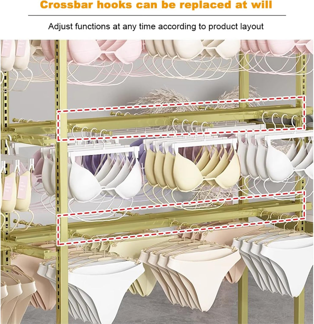 Display Stand Retail Store Garment Rack Clothing Hanger, Underwear Panty Rack Shorts Bra Display Stand, Metal Hanging Rack for Boutique Mall