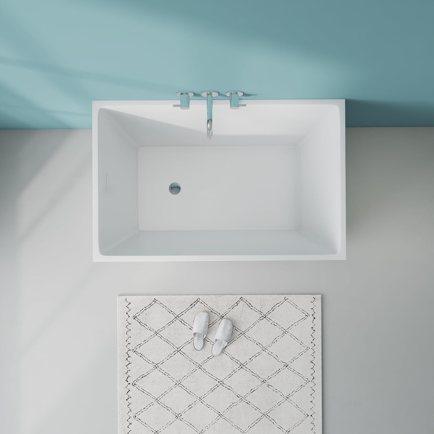 43.3' Contemporary Free Standing Bathtubs, Japanese Soaker Tub | Upgraded Glossy White Japanese Soaker Tub with CUPC Drain