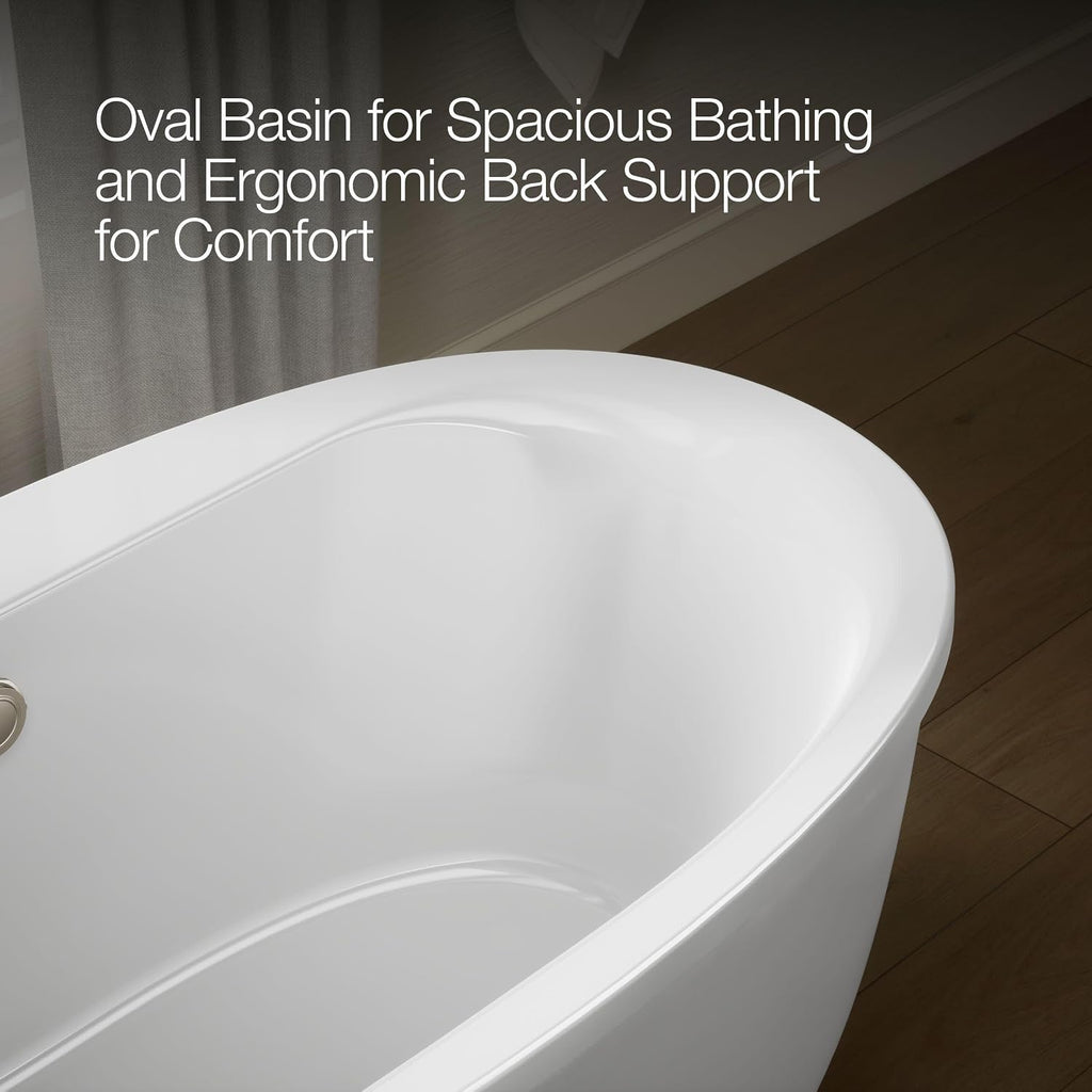 Kohler 6369-0 Sunstruck® 65-1/2' x 35-1/2' freestanding bath with fluted shroud, White