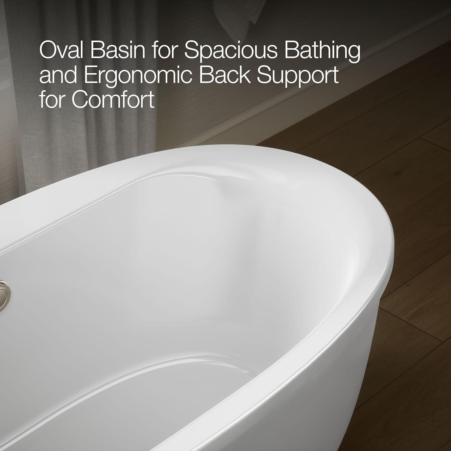 Kohler 6369-0 Sunstruck® 65-1/2' x 35-1/2' freestanding bath with fluted shroud, White