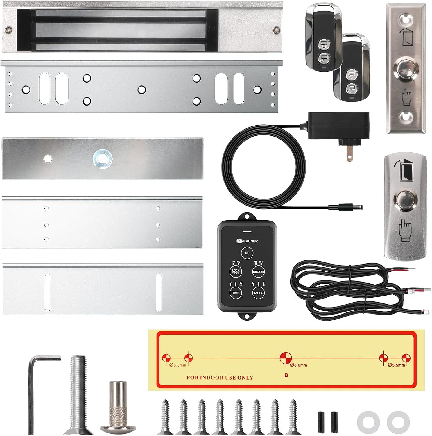 𝙐𝙥𝙜𝙧𝙖𝙙𝙚 600lbs Electromagnetic Door Lock with ZL Bracket.600lbs Electric Magnetic Lock Access Control Outswinging. Electromagnetic Door Lock Kit System with ZL Bracket and 2 Remote Control