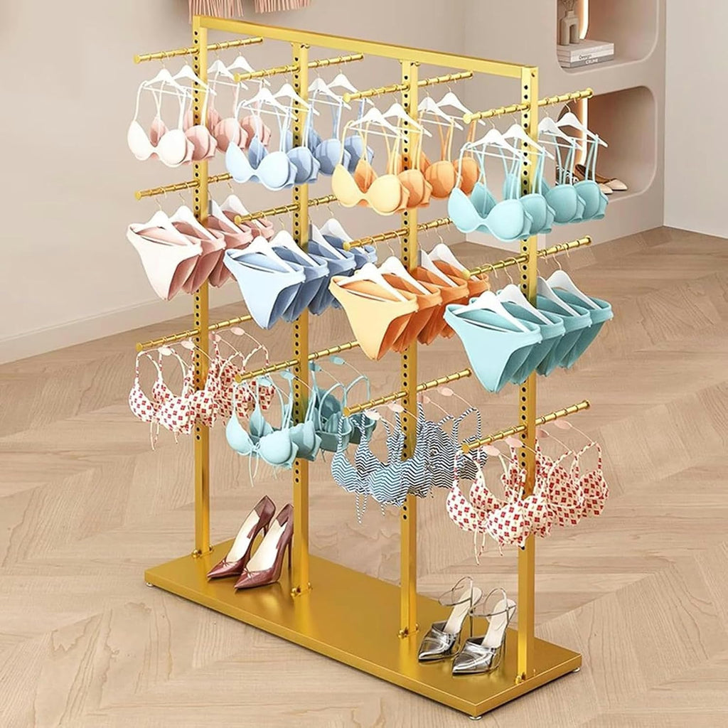 Freestanding Clothing Store Boutiques Retail Lingerie Garment Rack, Underwear Display Stands,Commercial Shelves for Socks Bra Panties Scarves Storage