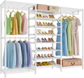 VIPEK S3 Freestanding Clothes Rack Heavy Duty Garment Rack 8-Tier Shoe Racks Closet Storage Organizer Large Wardrobe, Hanging Rod, Adjustable Metal Shelf, 68.9' L x 15.7' W x 76.4' H, White