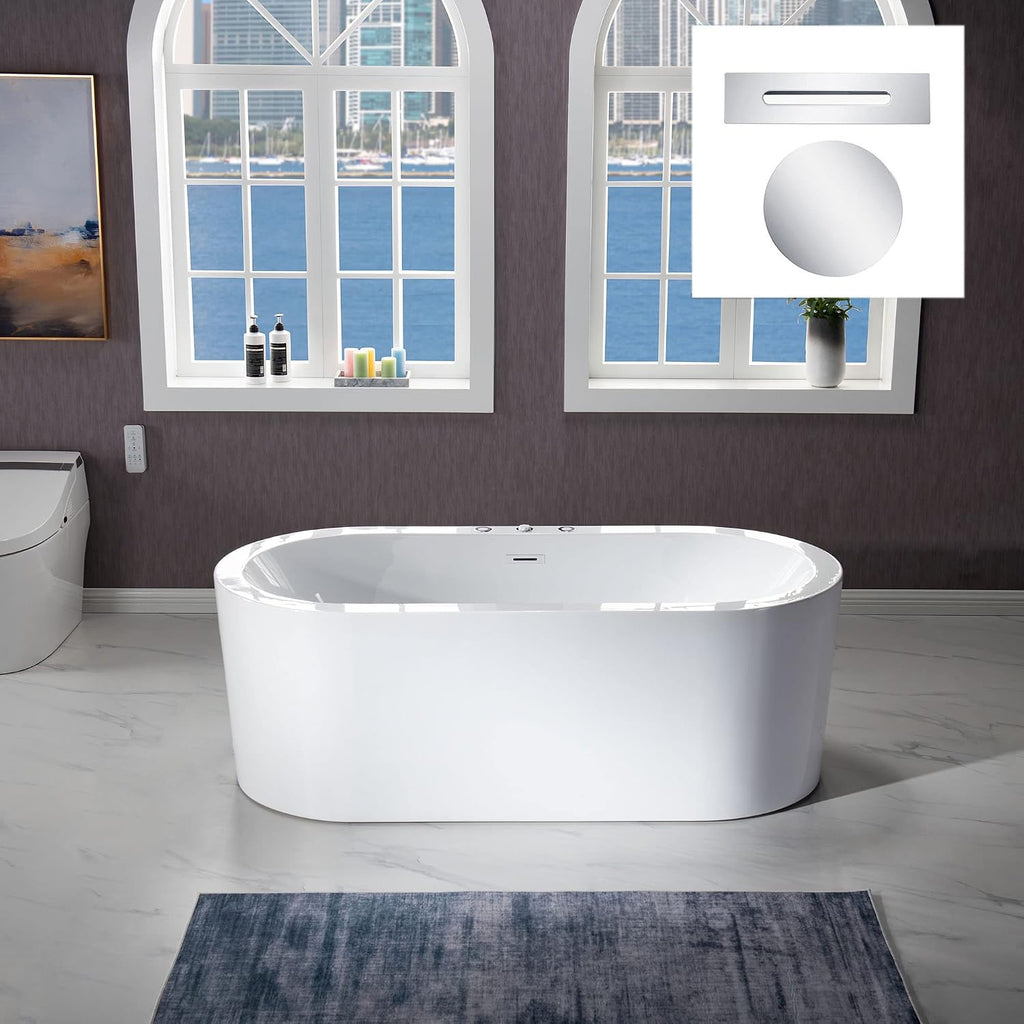 WOODBRIDGE 67' Air Bubble and Whirlpool Jetted Freestanding Bathtub B0030 / BTS1606