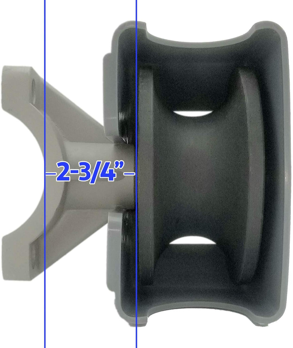 Jake Sales Covered Cantilevered Gate Rollers, Cantilevered Rollers, Rolling Cantilever, Slide Gate Roller Hardware, for Round 4' Post, 2-3/8' Chain Link Fence Gate Frame - Nylon Roller -