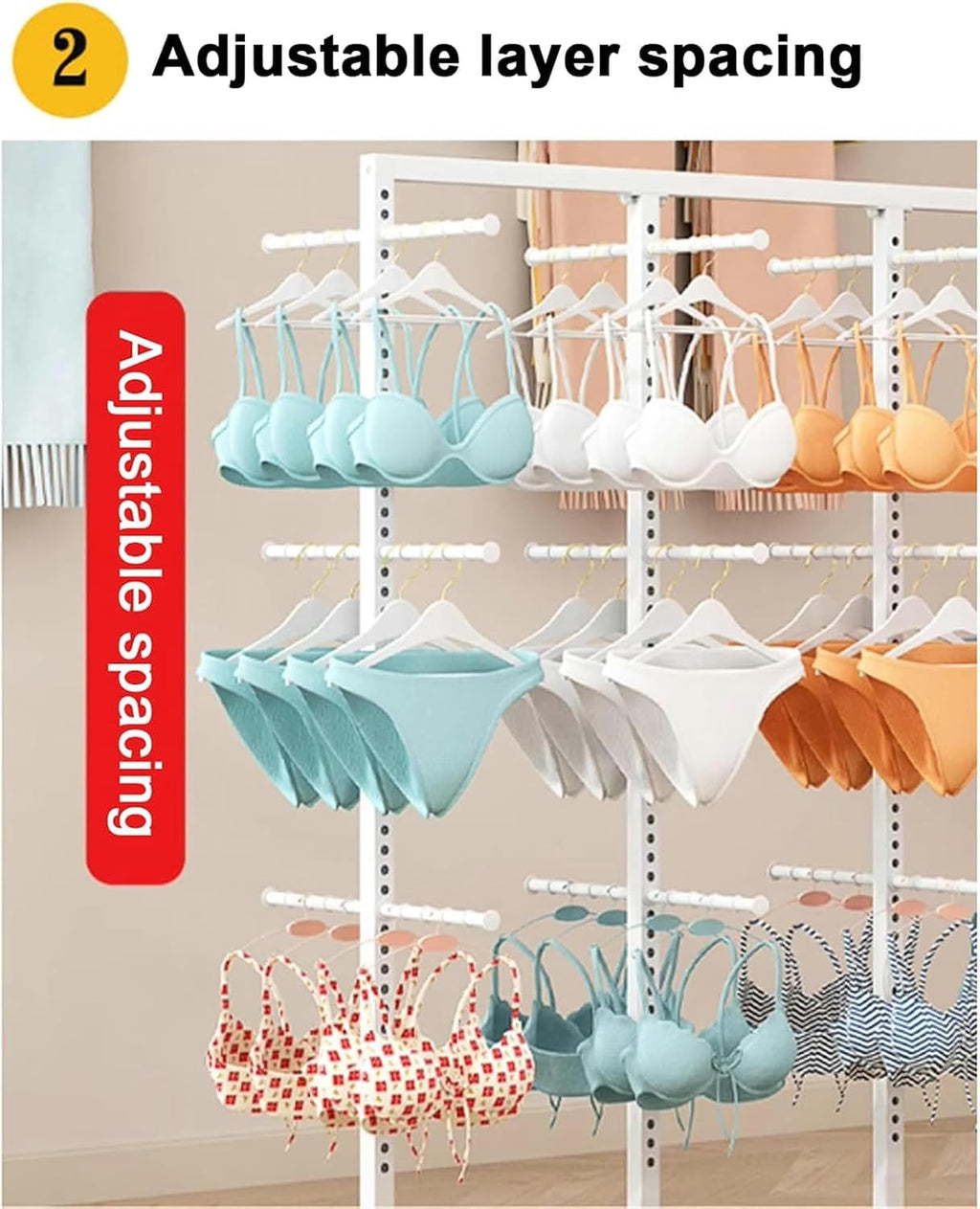 Freestanding Clothing Store Boutiques Retail Lingerie Garment Rack, Underwear Display Stands,Commercial Shelves for Socks Bra Panties Scarves Storage