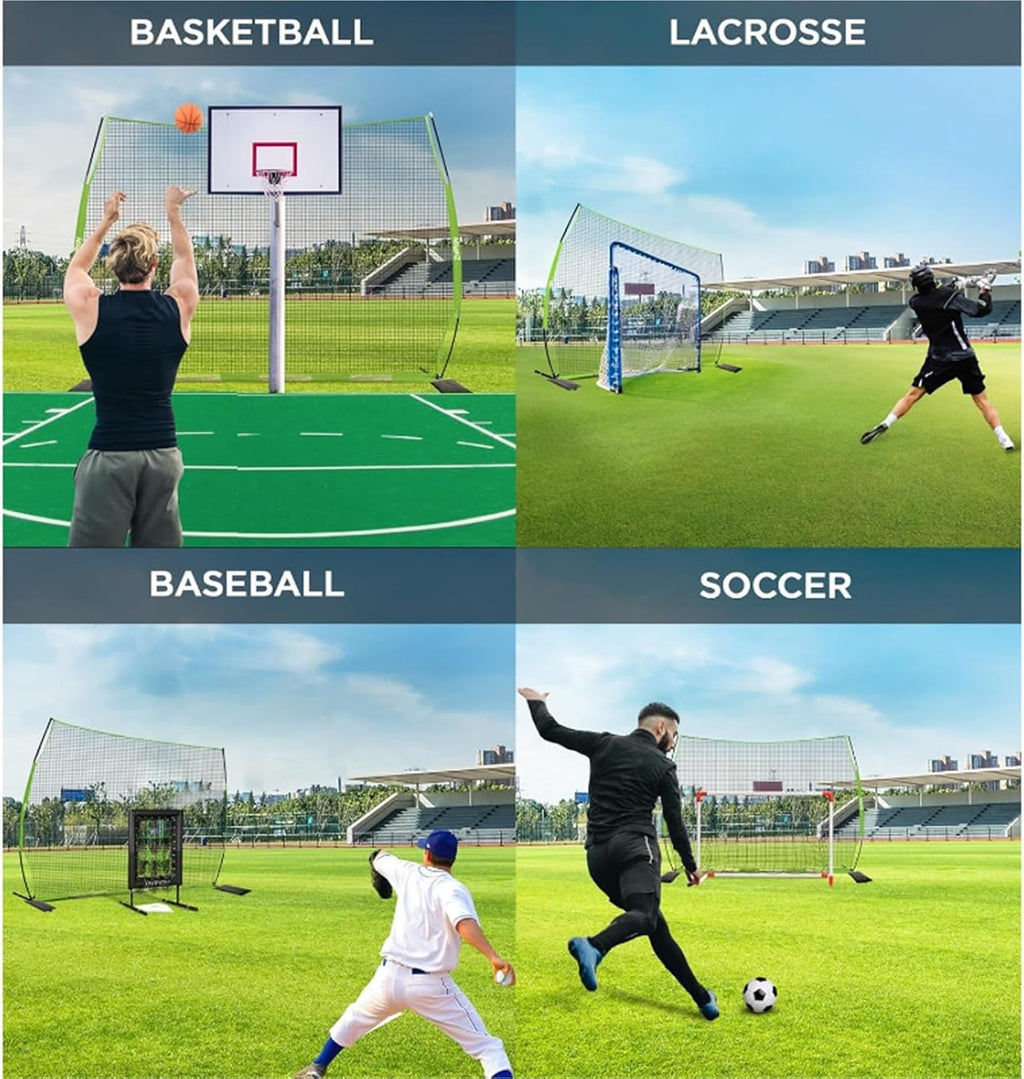 Basketball Net Catcher Basketball Backstop Net Basketball Barrier Nets for Backyard 12 x 10 ft Rebounder to Guard Rebound for Baseball, Softball, Lacrosse, Soccer, Basketba