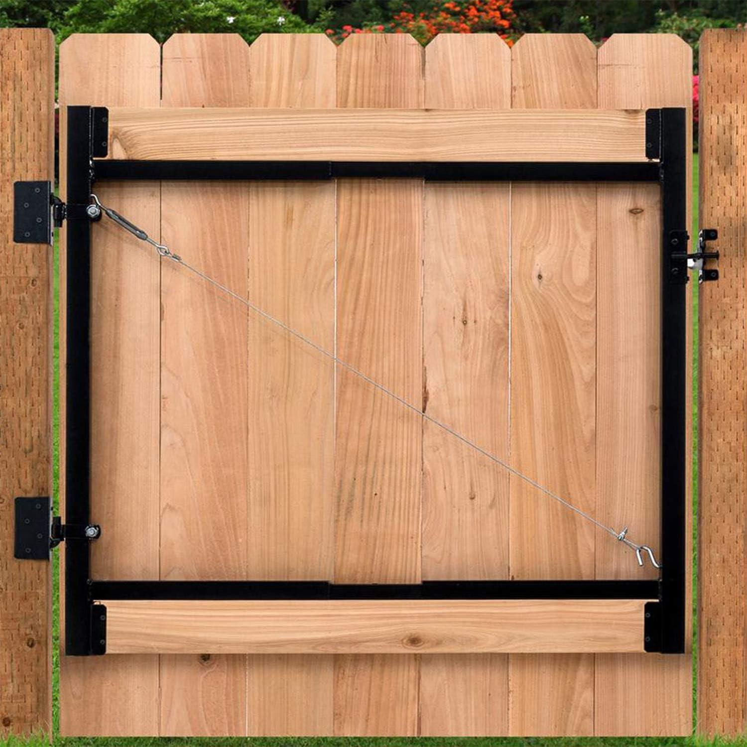 Adjust-A-Gate Full Frame Gate Fence Kit, Hardware for Openings 36'-60', Heights 3'-4'
