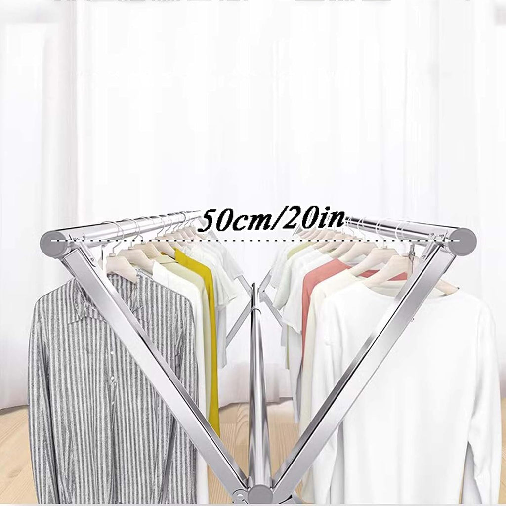 Clothes Drying Rack Foldable Indoor, Heavy Duty Outdoor Laundry Drying Rack, Space Saving Hanger Rack, Length Adjustable Garment Rack, Collapsible, for Clothes, Towels, Linens