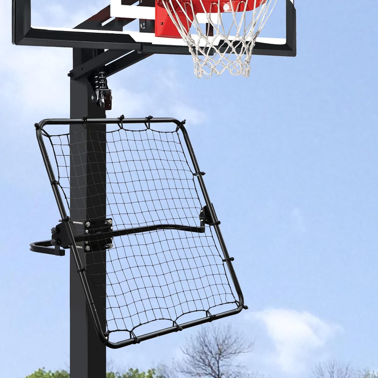Basketball Rebounder Passback Net, Multi-Sport Training Rebound Net, Easy Set up on 2''~6'' Pole, Easy Adjustable, for Passing and Shooting Practice