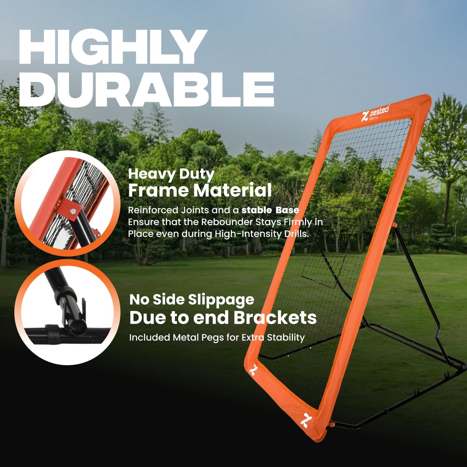 7x4 FT Multi-Sport Rebounder Net – Adjustable Training Net for Volleyball, Lacrosse, Baseball & Soccer – Heavy-Duty Steel Frame, High-Tension Net & Carry Bag for Indoor/Outdoor Practice