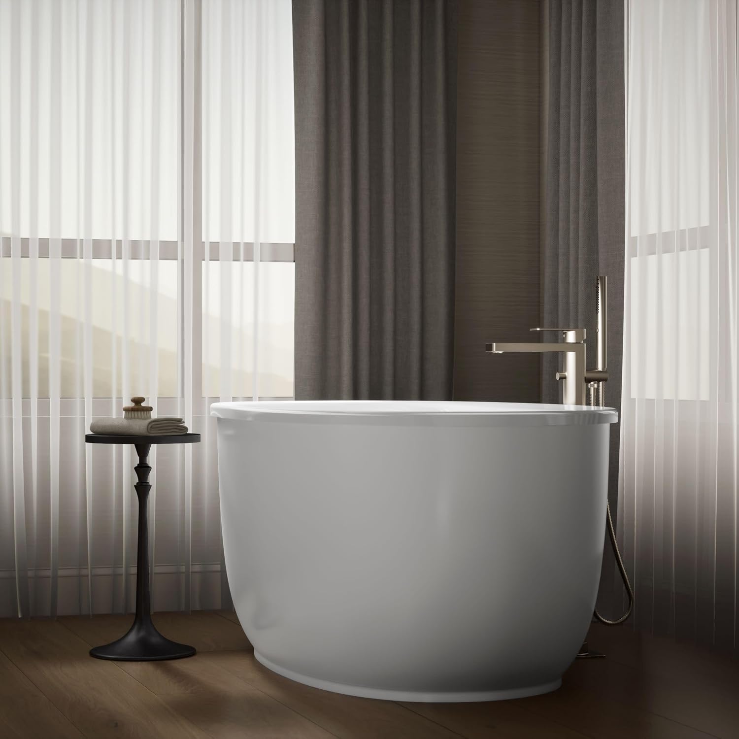 Kohler 24002-0 Sunstruck® 60' x 34' freestanding bath with fluted shroud, White