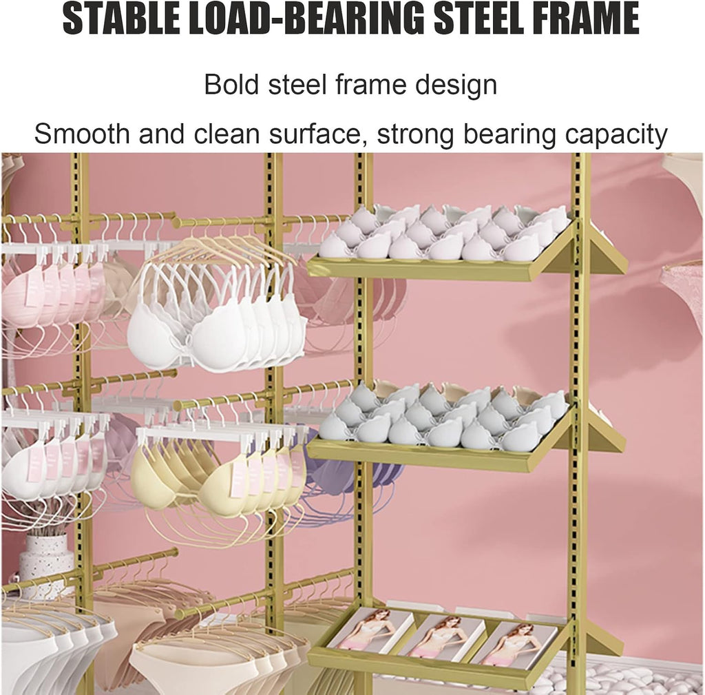 Clothes Retail Shelves Garment Rack Commercial Socks Holder,Adjustable Underwear Rack Bra Display Fixture Handbag Hanging Rods,Boutique Store Hanger Hat Organizer Shel