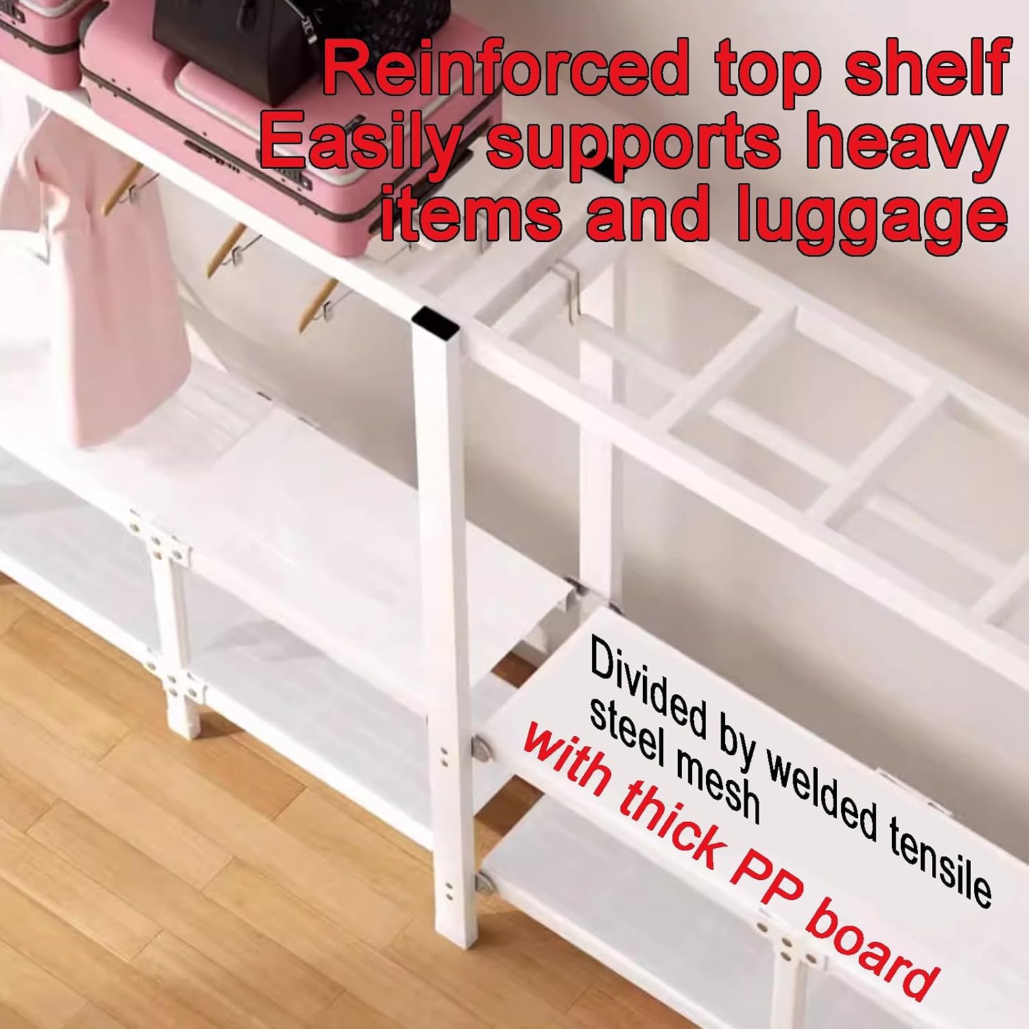 Heavy Duty Foldable Closet, Portable Covered Clothes Rack for Hanging Clothes Armoire Wardrobe Closet System Freestanding Coat Storage Garment Racks(Panda Garden,221cm/87in)