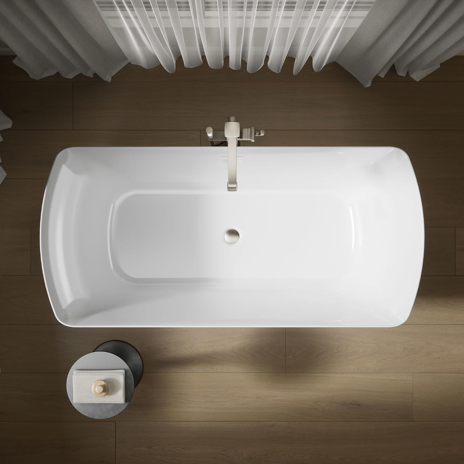 Kohler K-26080 Irvine 67-7/8' x 31-7/16' Free Standing Acrylic Soaking Tub with Center Drain, Drain Assembly, and Integrated Overflow - White