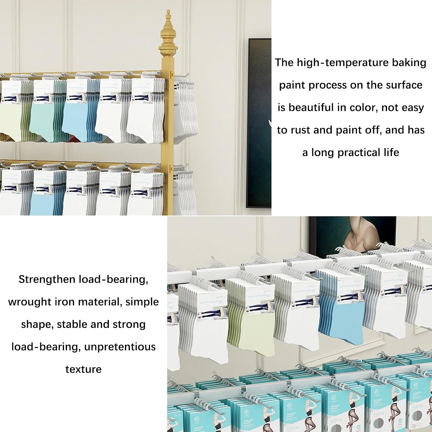 Clothes Retail Heavy Duty Garment Racks, Sock Rack, Commercial Grade Metal Display Stands, Scarves Gloves Underwear Slippers Jewelry Storage Shelves, Accessories Holde