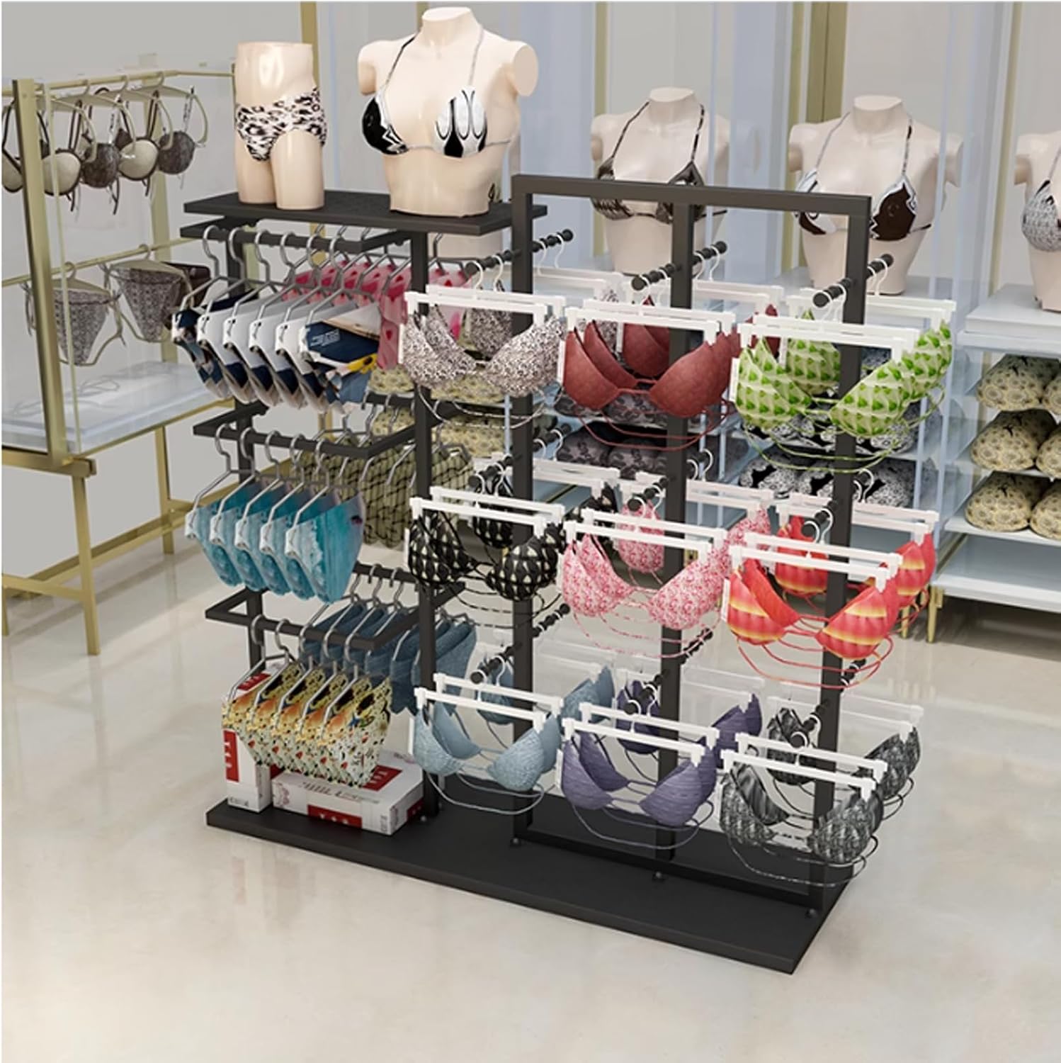 Retail Store Scarf Panty Shorts Bra Hijab Silk Shawl Display Stand for Boutique/Cloth Store,Freestanding Clothing Store Organizer Rack, Underwear Rack