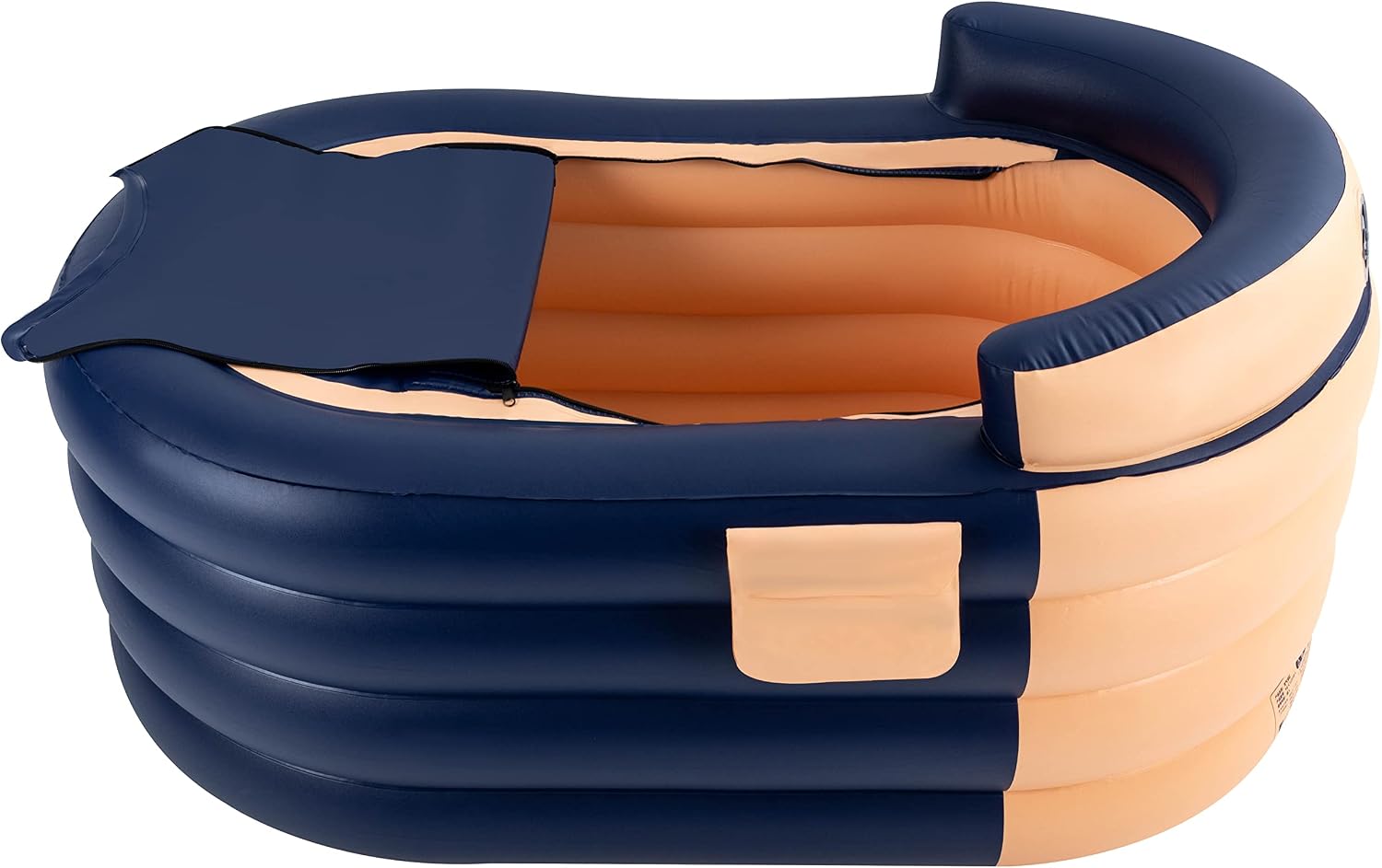 DYNAMI Inflatable Bathtub,Portable Bathtub with Wireless Electric Air Pump, Foldable Freestanding Mobile Adult Bathtub,for Shower Stall Hot Bath and Ice Bath,33 * 55 * 29in (Orange&Blue)