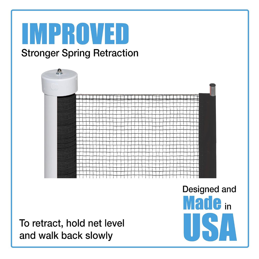 Kidkusion Retractable Driveway Guard | Adjustable Up to 12 Ft. | Visual Boundary for Playtime Safety | Black | Made in USA