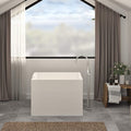 HEATGENE 39' Acrylic Freestanding Bathtub Contemporary Soaking Tub Easy to Install UPC Certified Chrome Drain & Overflow Assembly Included