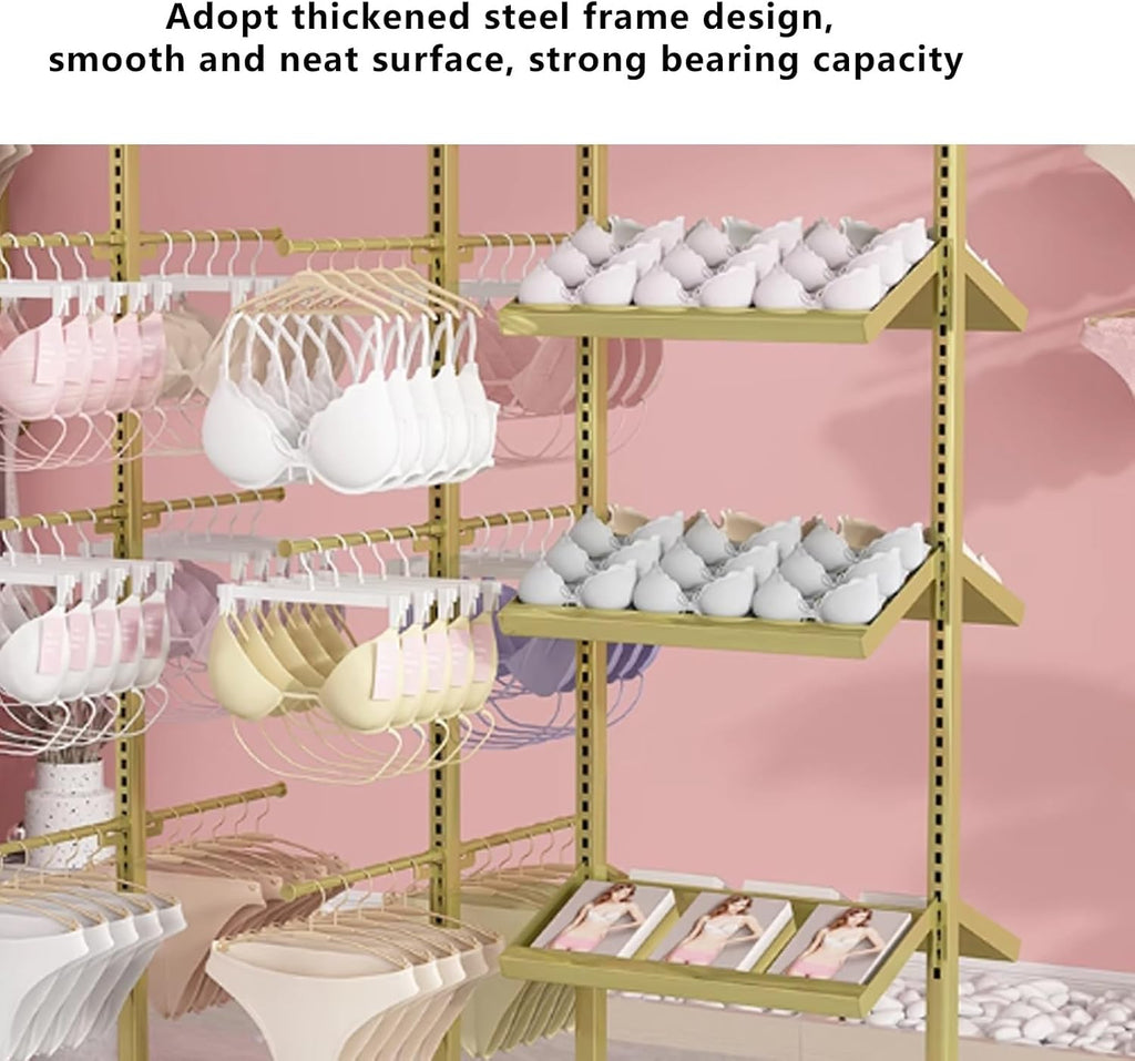 Retail Store Shorts Bra Display Stand,Panty Storage Organizer Rack,Freestanding Garment Racks for Bras Intimates Panties(White)