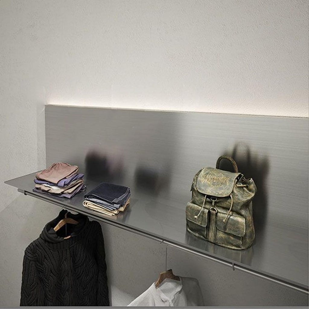 Coat Rack Industrial Wall Pipe Clothes Bar，Wall Mounted Stainless Steel Retail Display Garment Rack，Laundry Room Shelves Closet Storage，Clothes Rack Hanging Rod for Bedroom Living Room