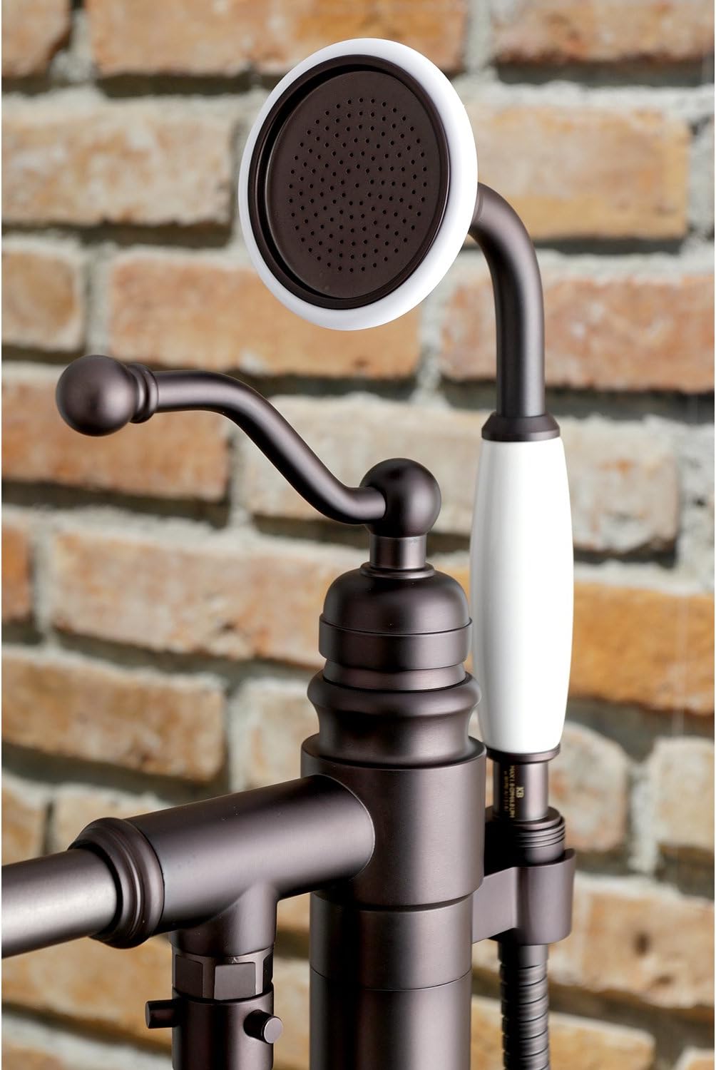 Kingston Brass KS7135ABL English Country Freestanding Tub Faucet with Hand Shower, Oil Rubbed Bronze